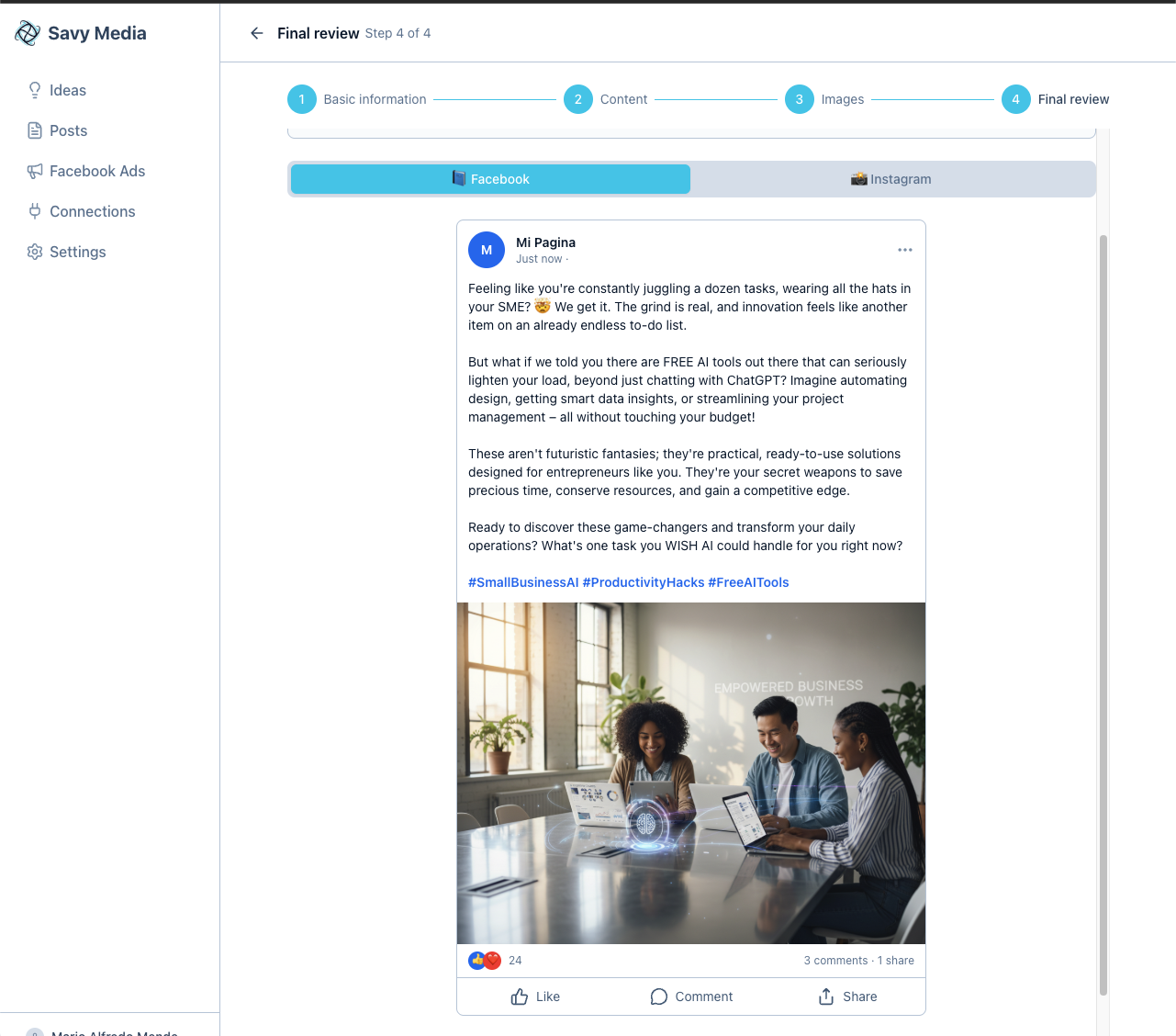 Turn any idea into a complete post