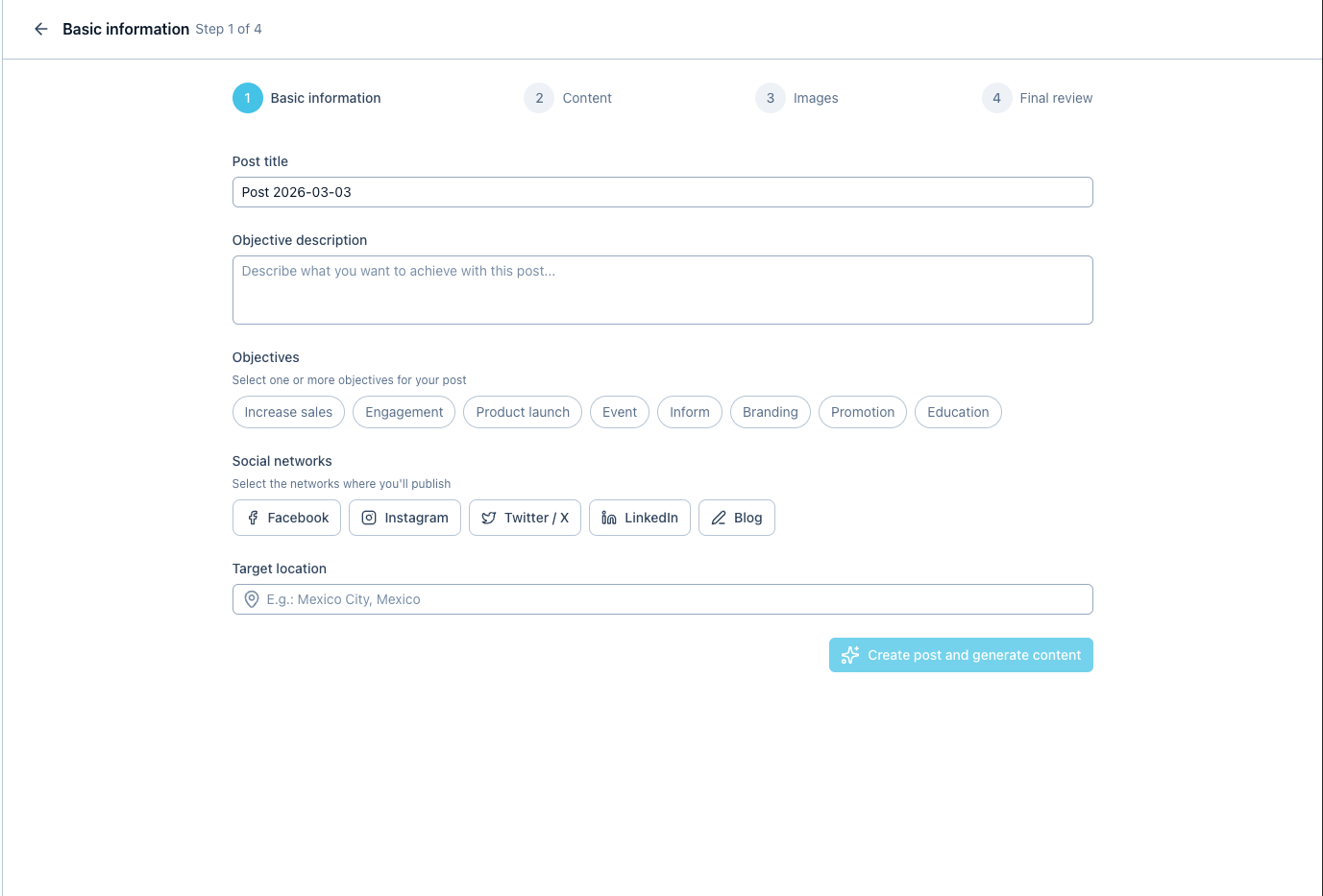 Manual Creation Wizard Screenshot